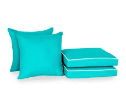 Turquoise 4-Piece Deluxe Outdoor Chair Cushion Set -Chic Furniture Store 810525552 5