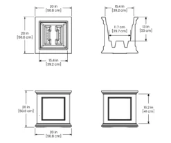 20" Fairfield Graphite Gray Square Planter -Chic Furniture Store 810526442 5