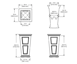 16" Fairfield Graphite Gray Tall Planter -Chic Furniture Store 810526444 5