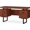 60" Cherry Woodgrain & Black Floating Desk 1 60" Cherry Woodgrain & Black Floating Desk -Chic Furniture Store 810527325 2