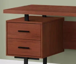 60" Cherry Woodgrain & Black Floating Desk -Chic Furniture Store 810527325 3
