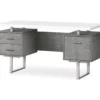 60" Concrete Gray & White Floating Desk -Chic Furniture Store 810527330 2