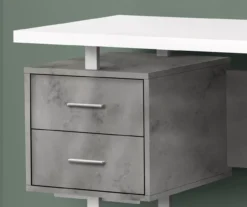 60" Concrete Gray & White Floating Desk -Chic Furniture Store 810527330 3