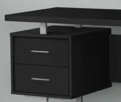 60" Black & Silver Floating Desk 9 60" Black & Silver Floating Desk -Chic Furniture Store 810527331 3