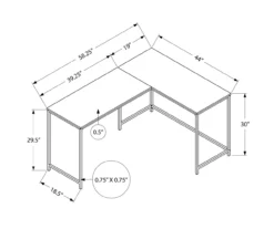 Monarch L-Shaped Metal Corner Desk 34 Monarch L-Shaped Metal Corner Desk -Chic Furniture Store 810527367 10