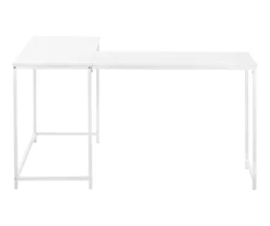White Metal L-Shaped Corner Desk -Chic Furniture Store 810527370 3