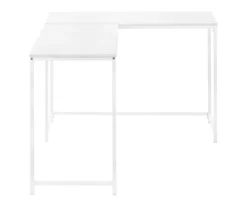 White Metal L-Shaped Corner Desk -Chic Furniture Store 810527370 5