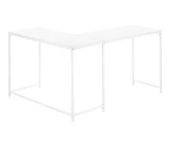 White Metal L-Shaped Corner Desk -Chic Furniture Store 810527370 6