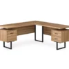 Brown Reclaimed 3-Drawer L-Shaped Corner Desk 1 Brown Reclaimed 3-Drawer L-Shaped Corner Desk -Chic Furniture Store 810527371 2