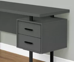 Black & Gray 3-Drawer L-Shaped Corner Desk -Chic Furniture Store 810527373 3