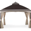 Brown & Tan 2-Tier Gazebo, (10.5' X 13') 2 Brown & Tan 2-Tier Gazebo, (10.5' X 13') -Chic Furniture Store 810527851