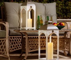 Whitewash Open Frame 2-Piece Candle Lantern Set -Chic Furniture Store 810528357 13