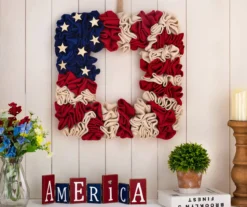 Americana Square Fabric Wreath -Chic Furniture Store 810529868 6