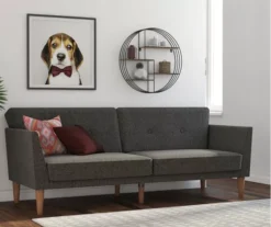 Regal Gray Linen Convertible Sleeper Futon 10 Regal Gray Linen Convertible Sleeper Futon -Chic Furniture Store 810535613 3