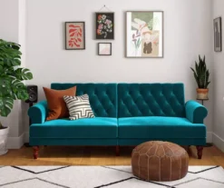 Cassidy Green Velvet Convertible Sleeper Futon 10 Cassidy Green Velvet Convertible Sleeper Futon -Chic Furniture Store 810535627 3