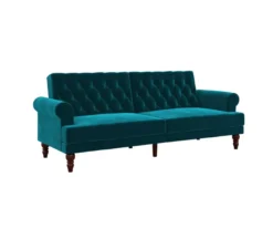 Cassidy Green Velvet Convertible Sleeper Futon 11 Cassidy Green Velvet Convertible Sleeper Futon -Chic Furniture Store 810535627 4