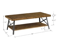 Pomona Pine Brown Coffee Table -Chic Furniture Store 810535747 2