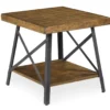 Pomona Pine Brown & Steel Gray 24" Wood Open-Shelf End Table