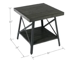 Pomona Gray & Steel Gray 24" Wood Open-Shelf End Table -Chic Furniture Store 810535749 2