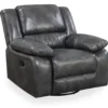 Paulson Gray Faux Leather Swivel Gliding Recliner 1 Paulson Gray Faux Leather Swivel Gliding Recliner -Chic Furniture Store 810535759 1