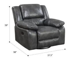 Paulson Gray Faux Leather Swivel Gliding Recliner -Chic Furniture Store 810535759 2