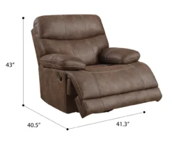 Brown Microfiber Swivel Gliding Recliner -Chic Furniture Store 810535760 A7 1