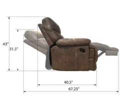Brown Microfiber Swivel Gliding Recliner -Chic Furniture Store 810535760 A7 2