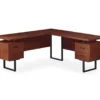 Cherry Wood Look 3-Drawer L-Shaped Corner Computer Desk 1 Cherry Wood Look 3-Drawer L-Shaped Corner Computer Desk -Chic Furniture Store 810535779 2