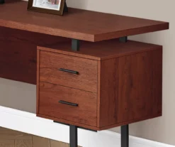 Cherry Wood Look 3-Drawer L-Shaped Corner Computer Desk -Chic Furniture Store 810535779 4