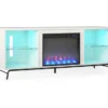 Newland White Electric Fireplace Console -Chic Furniture Store 810538184 3
