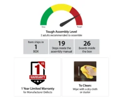 70" Fowler Black Electric Fireplace Console -Chic Furniture Store 810538243 6