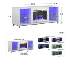 70" Intrepid Navy Deluxe Electric Fireplace Console 13 70" Intrepid Navy Deluxe Electric Fireplace Console -Chic Furniture Store 810538244 6