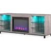 70" Intrepid Light Walnut Deluxe Electric Fireplace Console -Chic Furniture Store 810538245 3