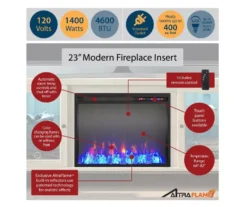 70" Intrepid Light Walnut Deluxe Electric Fireplace Console -Chic Furniture Store 810538245 4