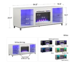 70" Intrepid Light Walnut Deluxe Electric Fireplace Console -Chic Furniture Store 810538245 5