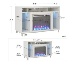 48" Intrepid White Electric Fireplace Console -Chic Furniture Store 810538247 6