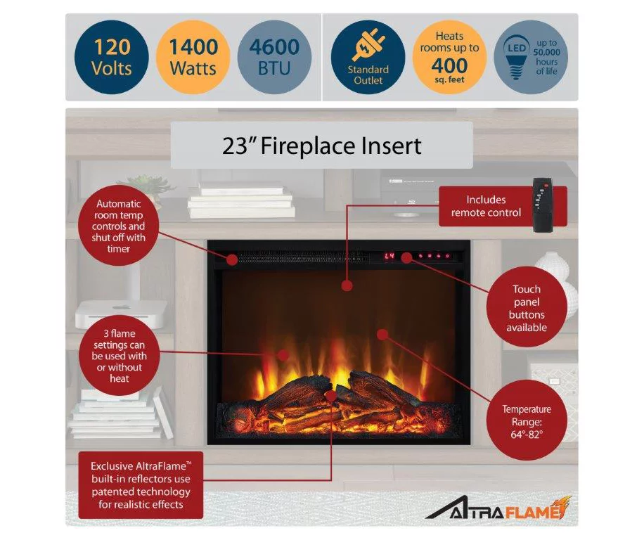 65" Himmel Espresso Electric Fireplace Console 7 65" Himmel Espresso Electric Fireplace Console - Image 5