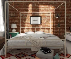 Marion White Metal King Canopy Bed -Chic Furniture Store 810538376 2