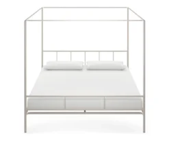 Marion White Metal King Canopy Bed -Chic Furniture Store 810538376 4