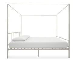 Marion White Metal King Canopy Bed -Chic Furniture Store 810538376 5