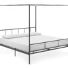 Marion Dark Gray Metal King Canopy Bed