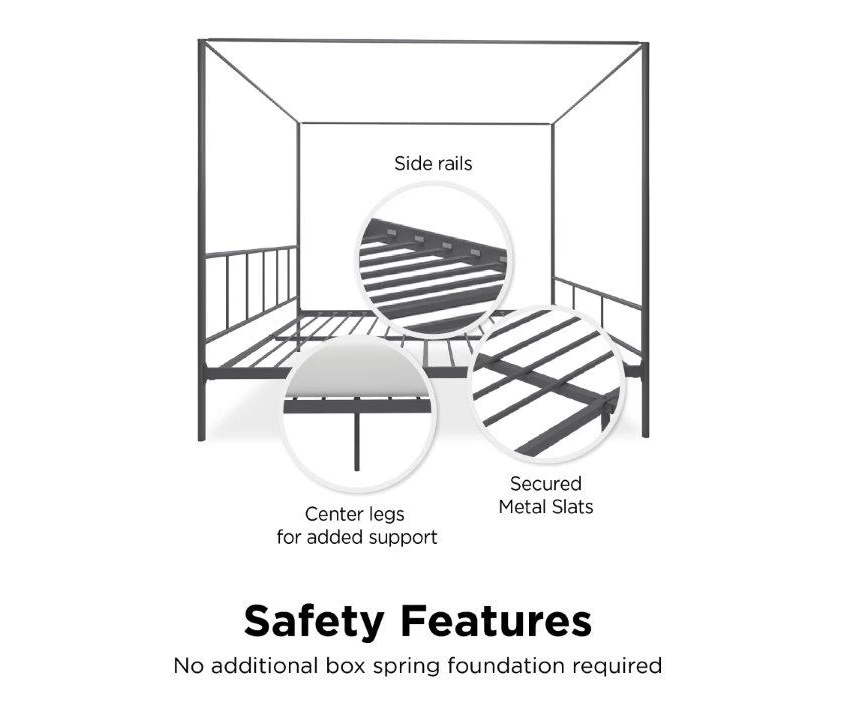 Marion Dark Gray Metal King Canopy Bed 8 Marion Dark Gray Metal King Canopy Bed - Image 6