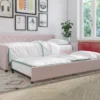 Her Majesty Light Pink Linen Daybed & Trundle -Chic Furniture Store 810538395 1