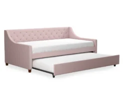 Her Majesty Light Pink Linen Daybed & Trundle 11 Her Majesty Light Pink Linen Daybed & Trundle -Chic Furniture Store 810538395 4