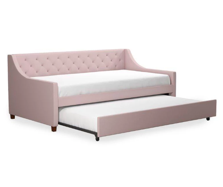 Her Majesty Light Pink Linen Daybed & Trundle 6 Her Majesty Light Pink Linen Daybed & Trundle - Image 4