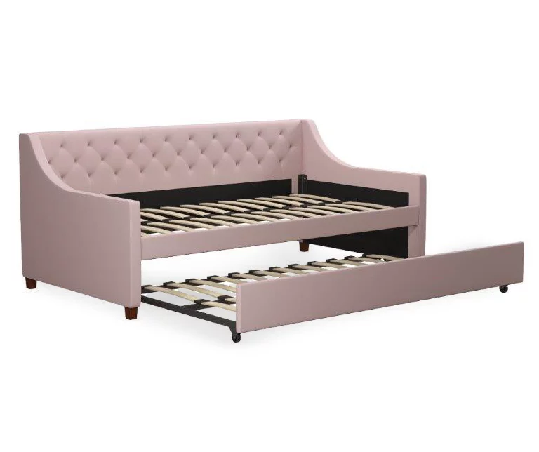 Her Majesty Light Pink Linen Daybed & Trundle 7 Her Majesty Light Pink Linen Daybed & Trundle - Image 5