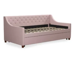Her Majesty Light Pink Linen Daybed & Trundle 13 Her Majesty Light Pink Linen Daybed & Trundle -Chic Furniture Store 810538395 6
