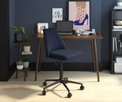 Brittany Blue Linen Office Chair -Chic Furniture Store 810538399 2