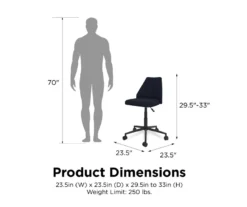 Brittany Blue Linen Office Chair -Chic Furniture Store 810538399 6