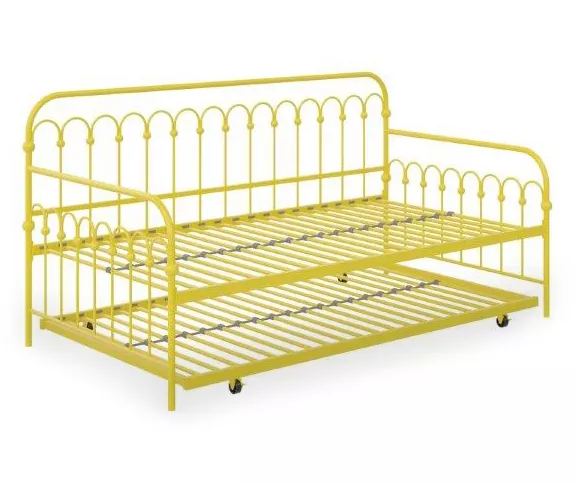 Bright Pop Yellow Metal Twin Daybed & Trundle 7 Bright Pop Yellow Metal Twin Daybed & Trundle - Image 5